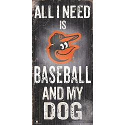 Baltimore Orioles Sign Wood 6x12 Baseball and Dog Design