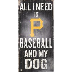 Pittsburgh Pirates Sign Wood 6x12 Baseball and Dog Design