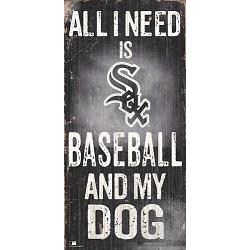 Chicago White Sox Sign Wood 6x12 Baseball and Dog Design