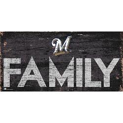 Milwaukee Brewers Sign Wood 12x6 Family Design