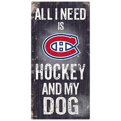 Montreal Canadiens Sign Wood 6x12 Hockey and Dog Design