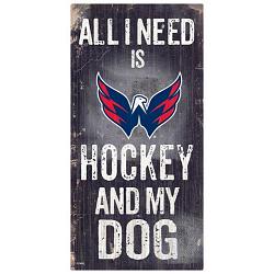 Washington Capitals Sign Wood 6x12 Hockey and Dog Design