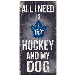Toronto Maple Leafs Sign Wood 6x12 Hockey and Dog Design