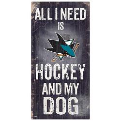 San Jose Sharks Sign Wood 6x12 Hockey and Dog Design