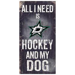 Dallas Stars Sign Wood 6x12 Hockey and Dog Design