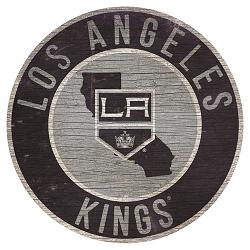 Los Angeles Kings Sign Wood 12 Inch Round State Design