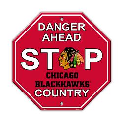 Chicago Blackhawks Sign 12x12 Plastic Stop Style CO