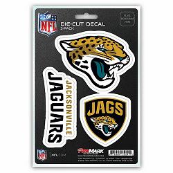 Jacksonville Jaguars Decal Die Cut Team 3 Pack