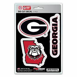 Georgia Bulldogs Decal Die Cut Team 3 Pack