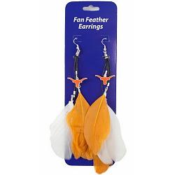 Texas Longhorns Team Color Feather Earrings CO