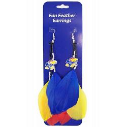 Kansas Jayhawks Team Color Feather Earrings CO