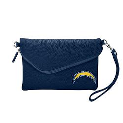 Los Angeles Chargers Purse Pebble Fold Over Crossbody Navy