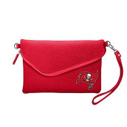 Tampa Bay Buccaneers Purse Pebble Fold Over Crossbody Light Red