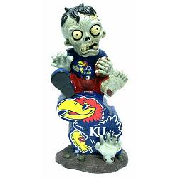 Kansas Jayhawks Zombie Figurine - On Logo w/Football CO