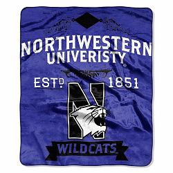 Northwestern Wildcats Blanket 50x60 Raschel Label Design by Northwest Company
