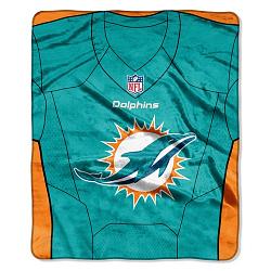 Miami Dolphins Blanket 50x60 Raschel Jersey Design