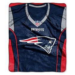 New England Patriots Blanket 50x60 Raschel Jersey Design