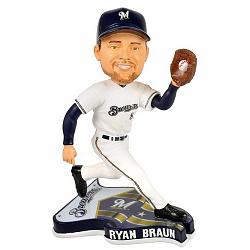 Milwaukee Brewers Ryan Braun Forever Collectibles Pennant Base Bobblehead