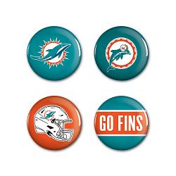 Miami Dolphins Buttons 4 Pack