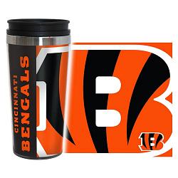 Cincinnati Bengals Travel Mug 14oz Full Wrap Style Hype Design