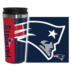 New England Patriots Travel Mug 14oz Full Wrap Style Hype Design