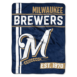 Northwest Company Milwaukee Brewers Blanket 46x60 Micro Raschel Walk Off Design Rolled