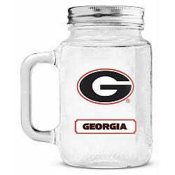 Georgia Bulldogs Mason Jar Glass With Lid