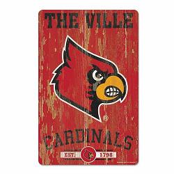 Louisville Cardinals Sign 11x17 Wood Slogan Design