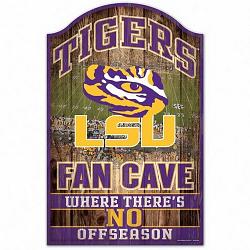 LSU Tigers Sign 11x17 Wood Fan Cave Design