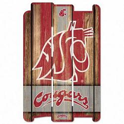 Washington State Cougars Sign 11x17 Wood Fence Style