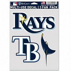 Tampa Bay Rays Decal Multi Use Fan 3 Pack