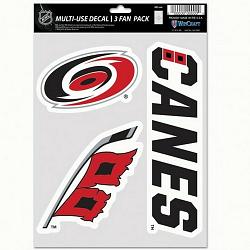 Carolina Hurricanes Decal Multi Use Fan 3 Pack