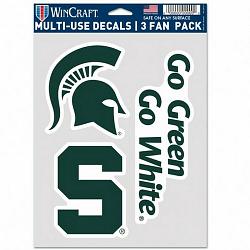 Michigan State Spartans Decal Multi Use Fan 3 Pack
