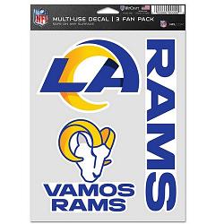 Los Angeles Rams Decal Multi Use Fan 3 Pack