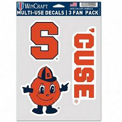 Syracuse Orange Decal Multi Use Fan 3 Pack