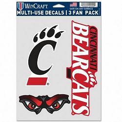 Cincinnati Bearcats Decal Multi Use Fan 3 Pack