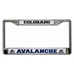 Colorado Avalanche License Plate Frame Chrome Printed Insert