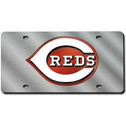 Cincinnati Reds License Plate Laser Cut Silver