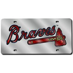 Atlanta Braves License Plate Laser Cut Silver