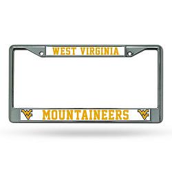 West Virginia Mountaineers License Plate Frame Chrome