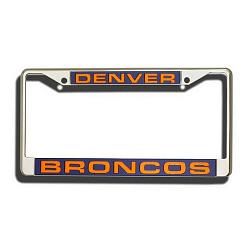 Denver Broncos License Plate Frame Laser Cut Chrome