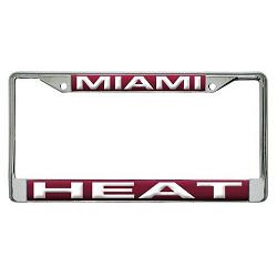 Miami Heat License Plate Frame Laser Cut Chrome