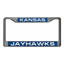 Kansas Jayhawks License Plate Frame Laser Cut Chrome