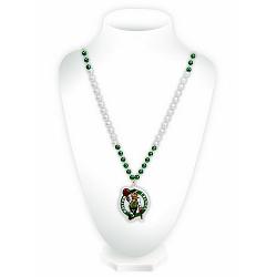 Boston Celtics Mardi Gras Beads with Medallion