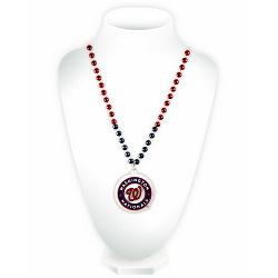 Rico Industries Washington Nationals Mardi Gras Beads with Medallion -