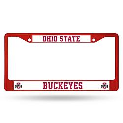 Rico Industries Ohio State Buckeyes License Plate Frame Metal Red