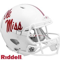 Mississippi Rebels Helmet Riddell Authentic Full Size Speed Style White