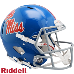 Mississippi Rebels Helmet Riddell Authentic Full Size Speed Style Powder Blue