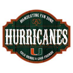 Miami Hurricanes Sign Wood 12 Inch Homegating Tavern