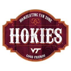 Virginia Tech Hokies Sign Wood 12 Inch Homegating Tavern